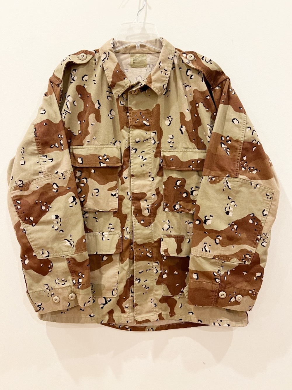 Vintage 90s Military Jacket Mens Large Chocolate Chip Gulf War Clean No Patches